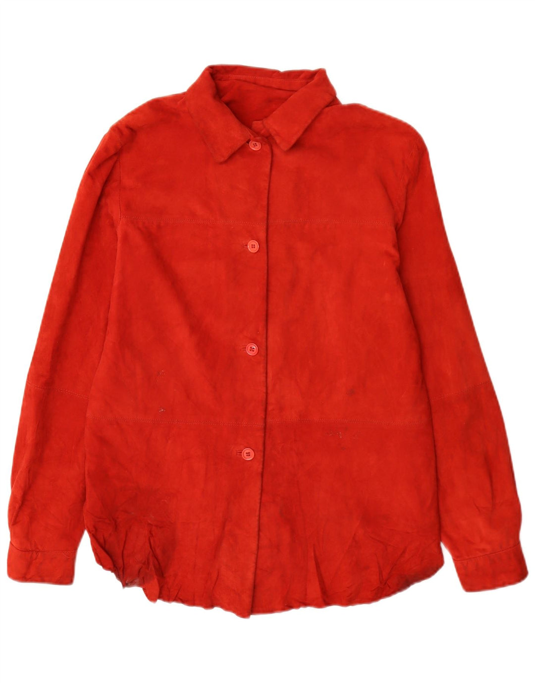 Conbipel Womens Suede Shirt IT 44 Medium Red Leather