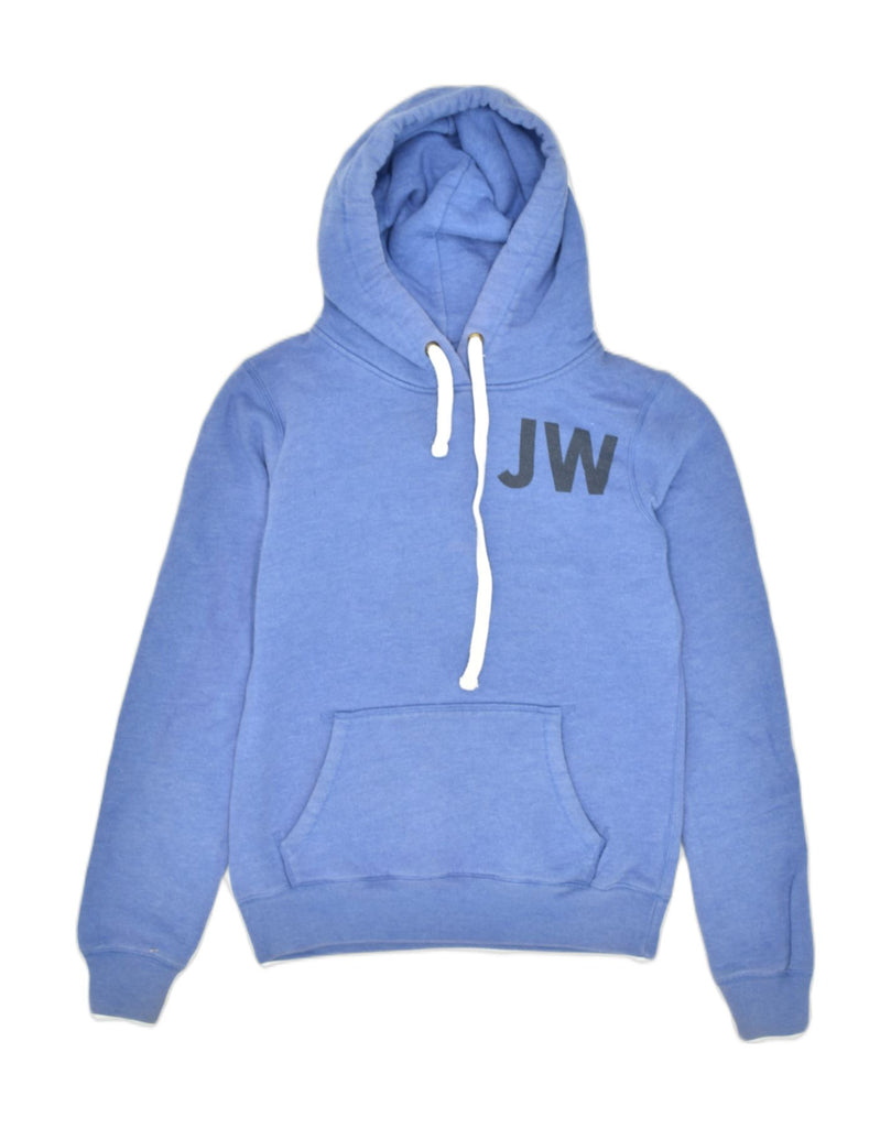 JACK WILLS Womens Graphic Hoodie Jumper UK 8 Small  Blue Cotton | Vintage Jack Wills | Thrift | Second-Hand Jack Wills | Used Clothing | Messina Hembry 