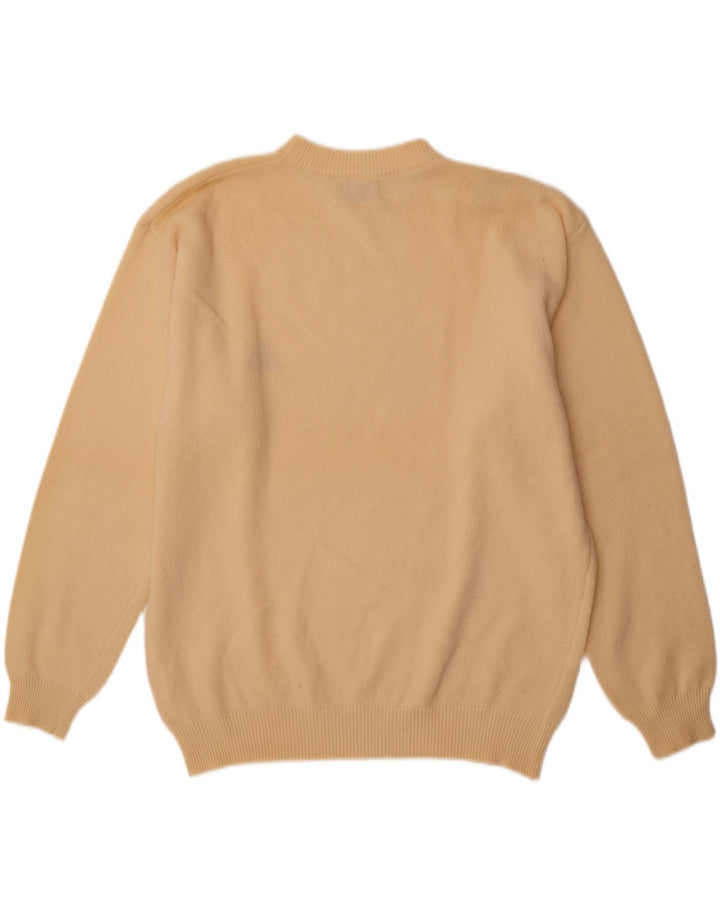 BENETTON Mens Crew Neck Jumper Sweater Large Beige Lambswool Vintage Benetton and Second-Hand Benetton from Messina Hembry 