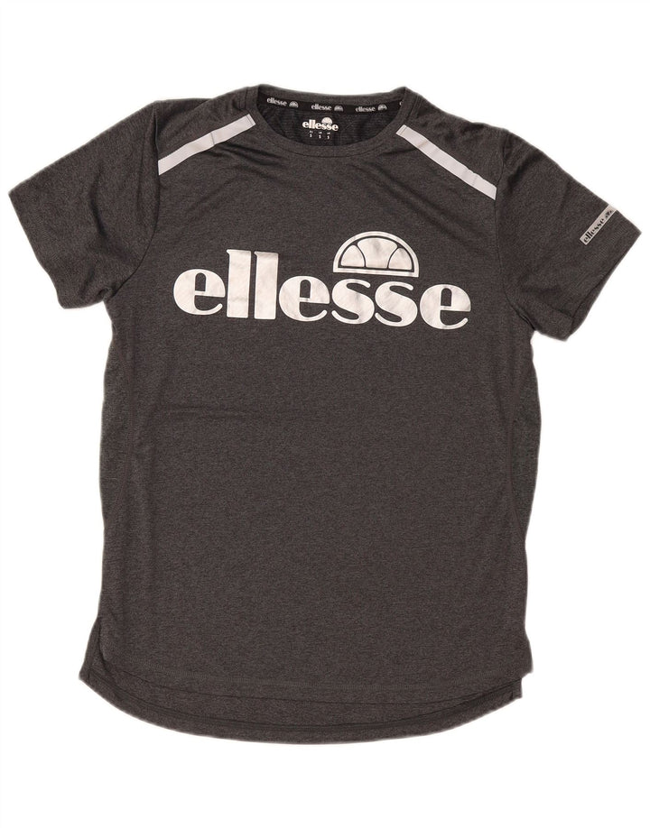 Ellesse Mens Slim Fit Graphic T-Shirt Top Small Grey Polyester