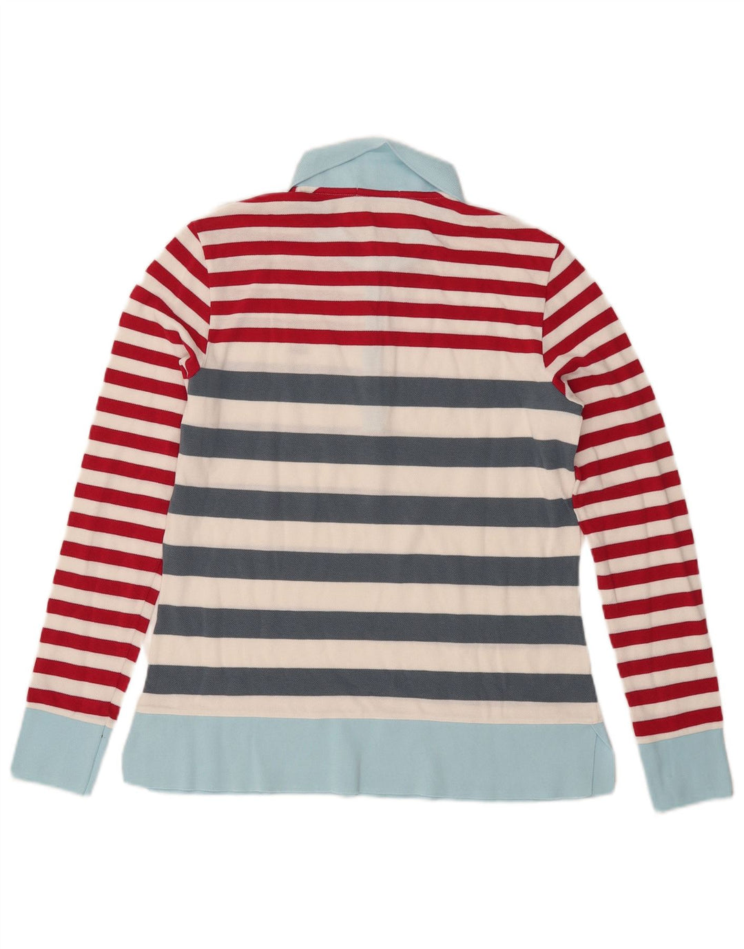 Lacoste Womens Long Sleeve Polo Shirt Size 44 Large Multicoloured Striped