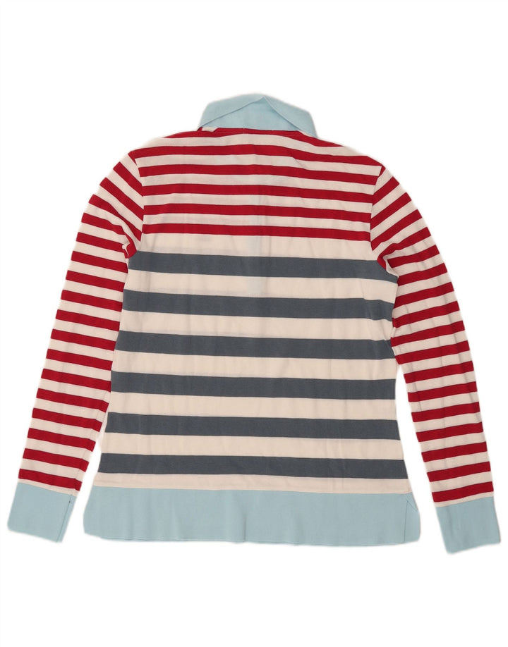Lacoste Womens Long Sleeve Polo Shirt Size 44 Large Multicoloured Striped