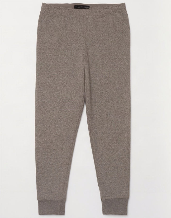 Zara Mens Tracksuit Trousers Joggers Large Grey Flecked Cotton