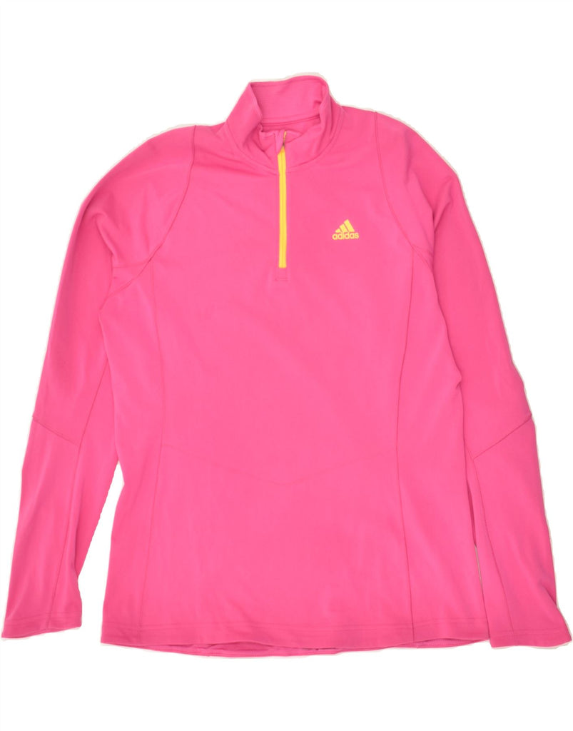 ADIDAS Womens Climalite Zip Neck Pullover Tracksuit Top UK 16 Large  Pink | Vintage Adidas | Thrift | Second-Hand Adidas | Used Clothing | Messina Hembry 