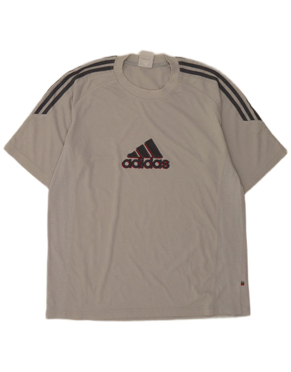 Adidas Mens Graphic T-Shirt Top UK 42/44 Large Grey Cotton