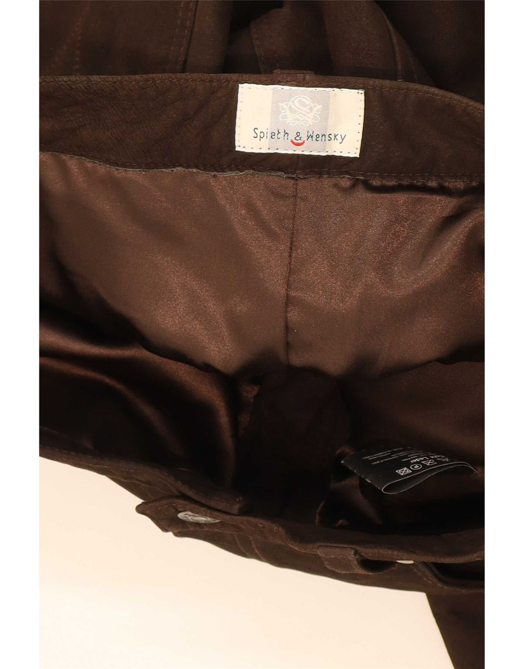 Spieth & Wensky Mens Straight Leather Trousers EU 48 Medium W32 L33 Brown