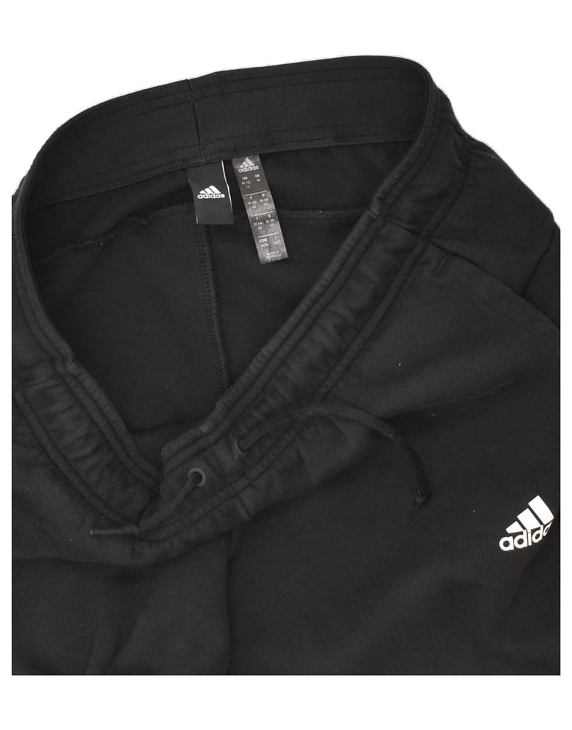 ADIDAS Womens Tracksuit Trousers UK 12/14 Medium Black Cotton | Vintage Adidas | Thrift | Second-Hand Adidas | Used Clothing | Messina Hembry 