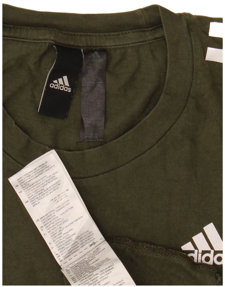 Adidas Mens T-Shirt Top Small Khaki Cotton