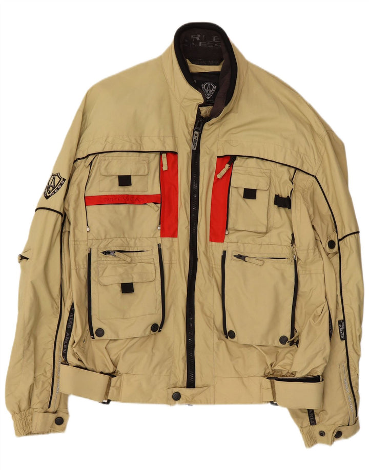 Arlen Ness Mens Racer Jacket IT 56 3XL Beige Colourblock Nylon