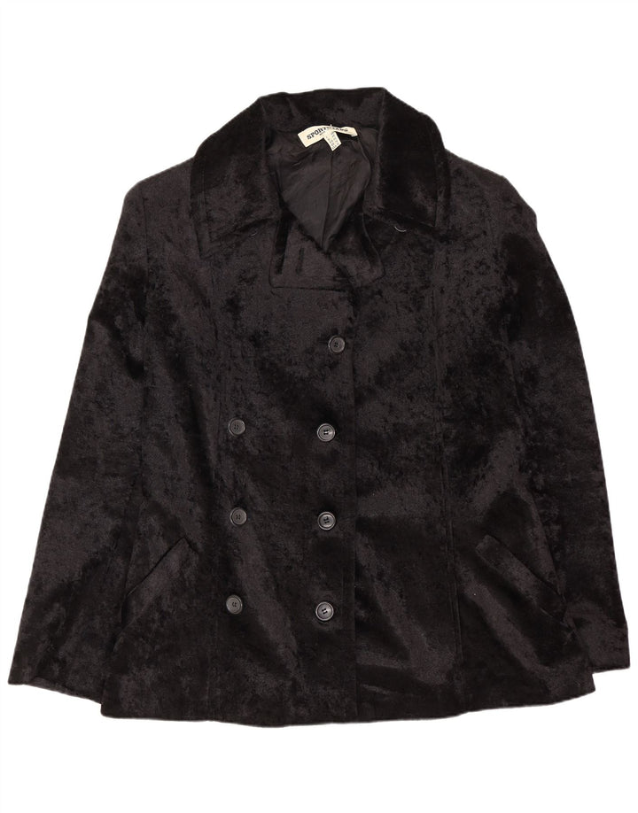 Sportstaff Womens Double Breasted Blazer Jacket UK 14 Large Black Polyester