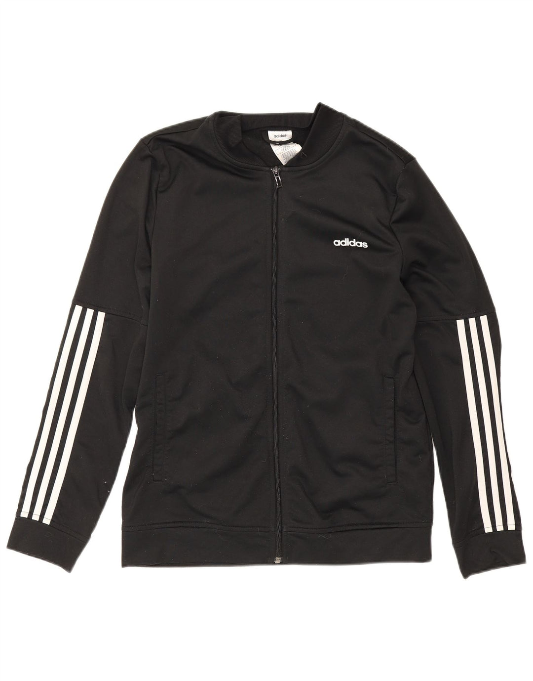Adidas Womens Tracksuit Top Jacket UK 16/18 Large Black Polyester
