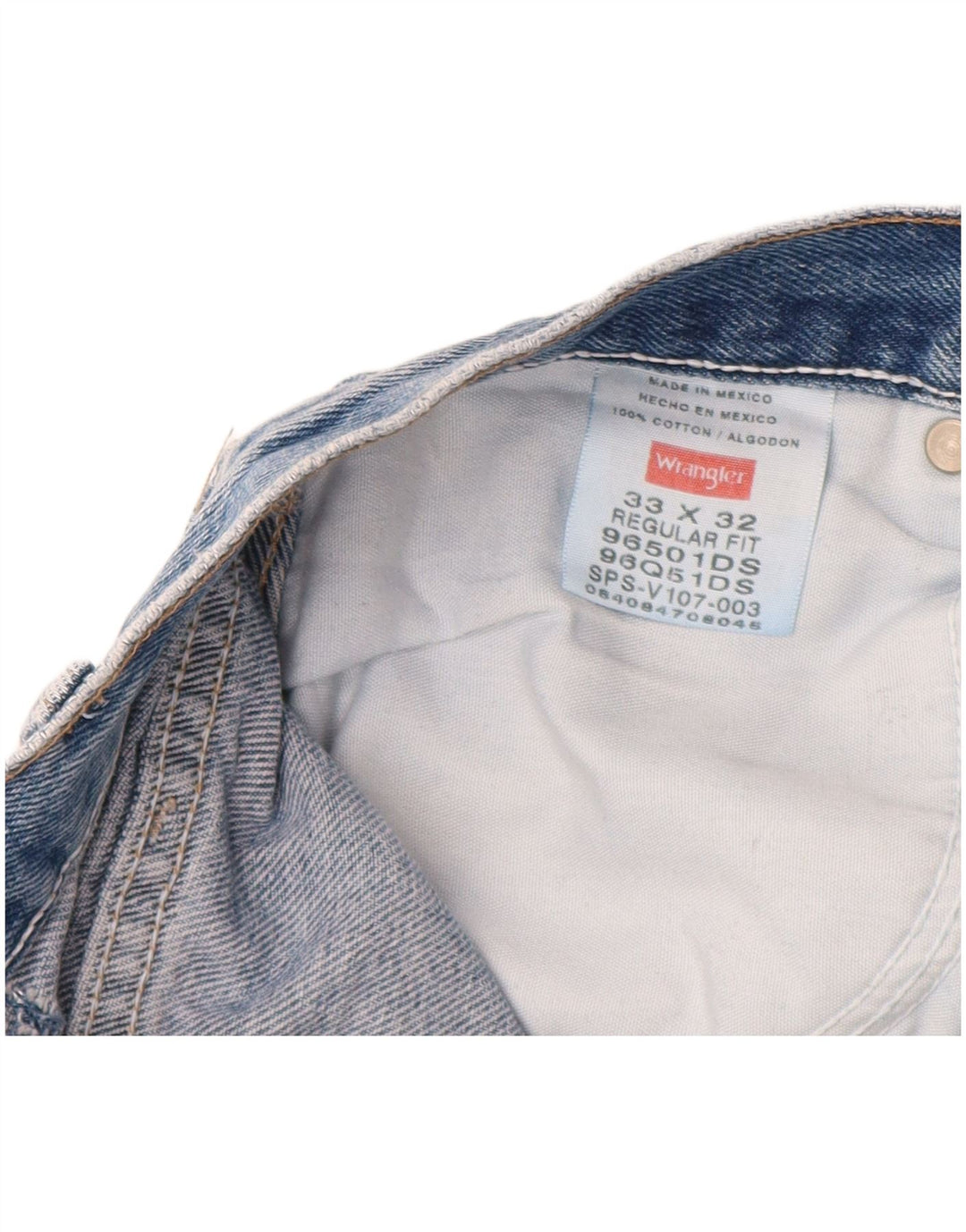 WRANGLER Mens Regular Fit Straight Jeans W33 L32 Blue Cotton