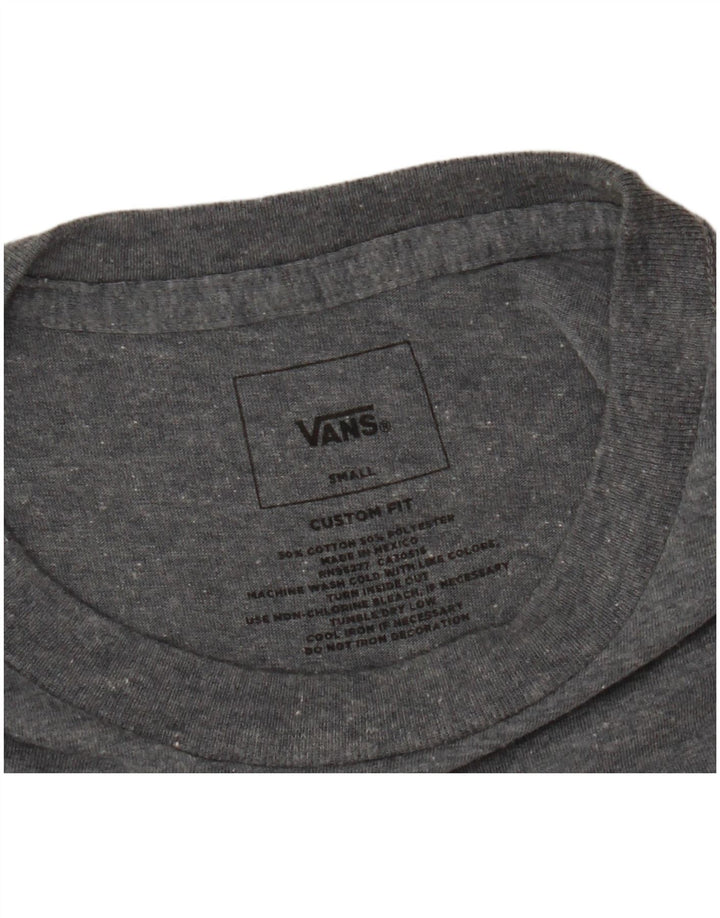 VANS Mens Custom Fit Graphic T-Shirt Top Small Grey Cotton