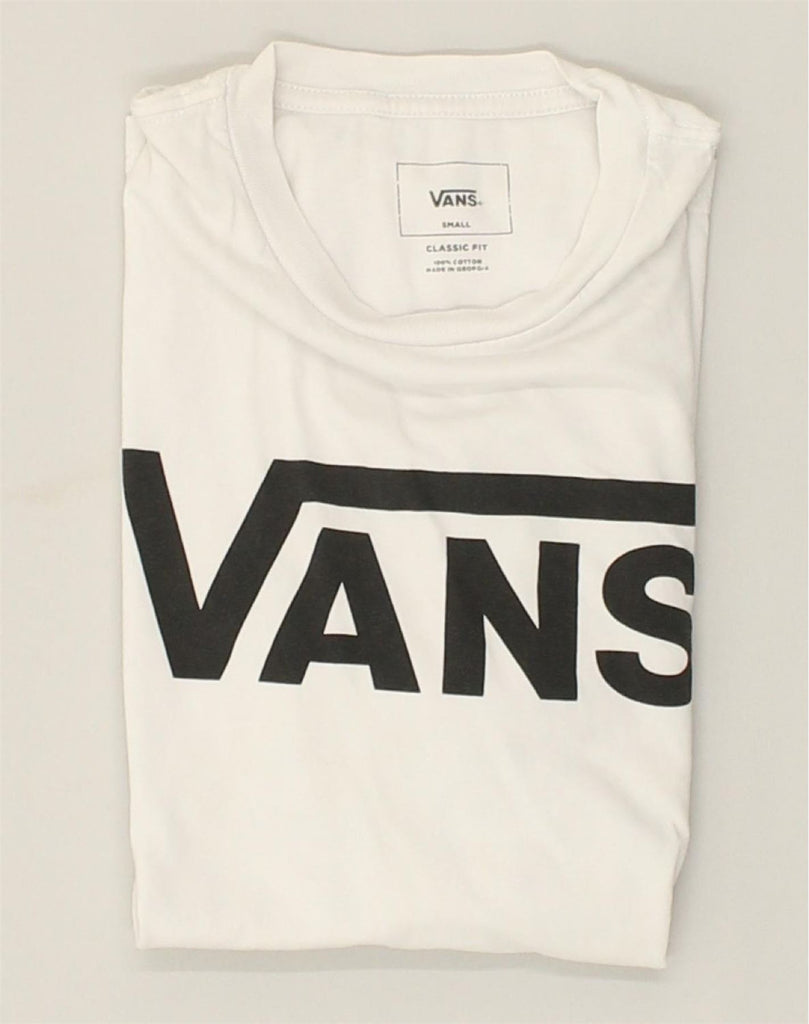 VANS Womens Classic Fit Graphic T-Shirt Top UK 10 Small White Cotton | Vintage Vans | Thrift | Second-Hand Vans | Used Clothing | Messina Hembry 