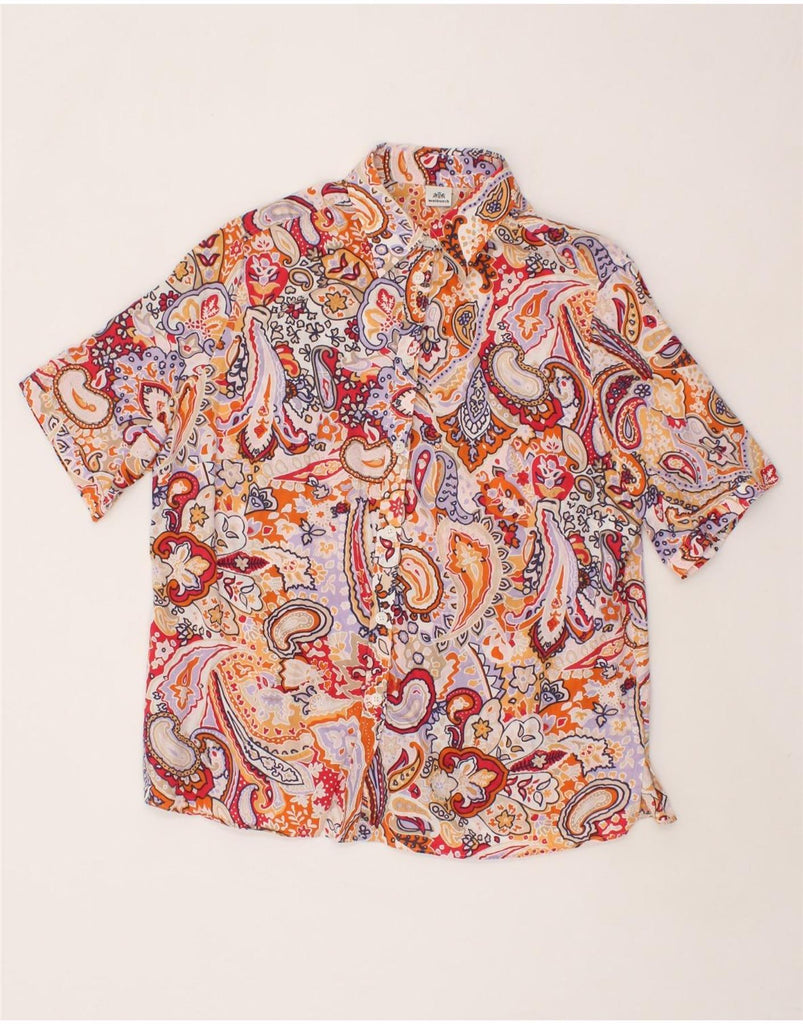 WALBUSCH Womens Short Sleeve Shirt EU 44 XL Multicoloured Paisley Cotton Vintage Walbusch and Second-Hand Walbusch from Messina Hembry 