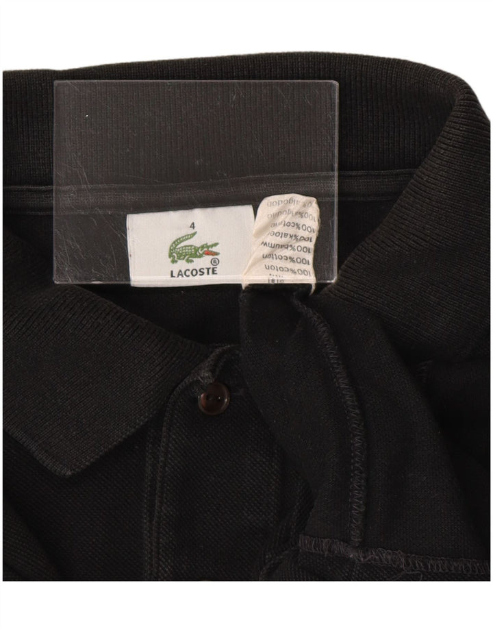 LACOSTE Mens Polo Shirt Size 4 Medium Black Cotton
