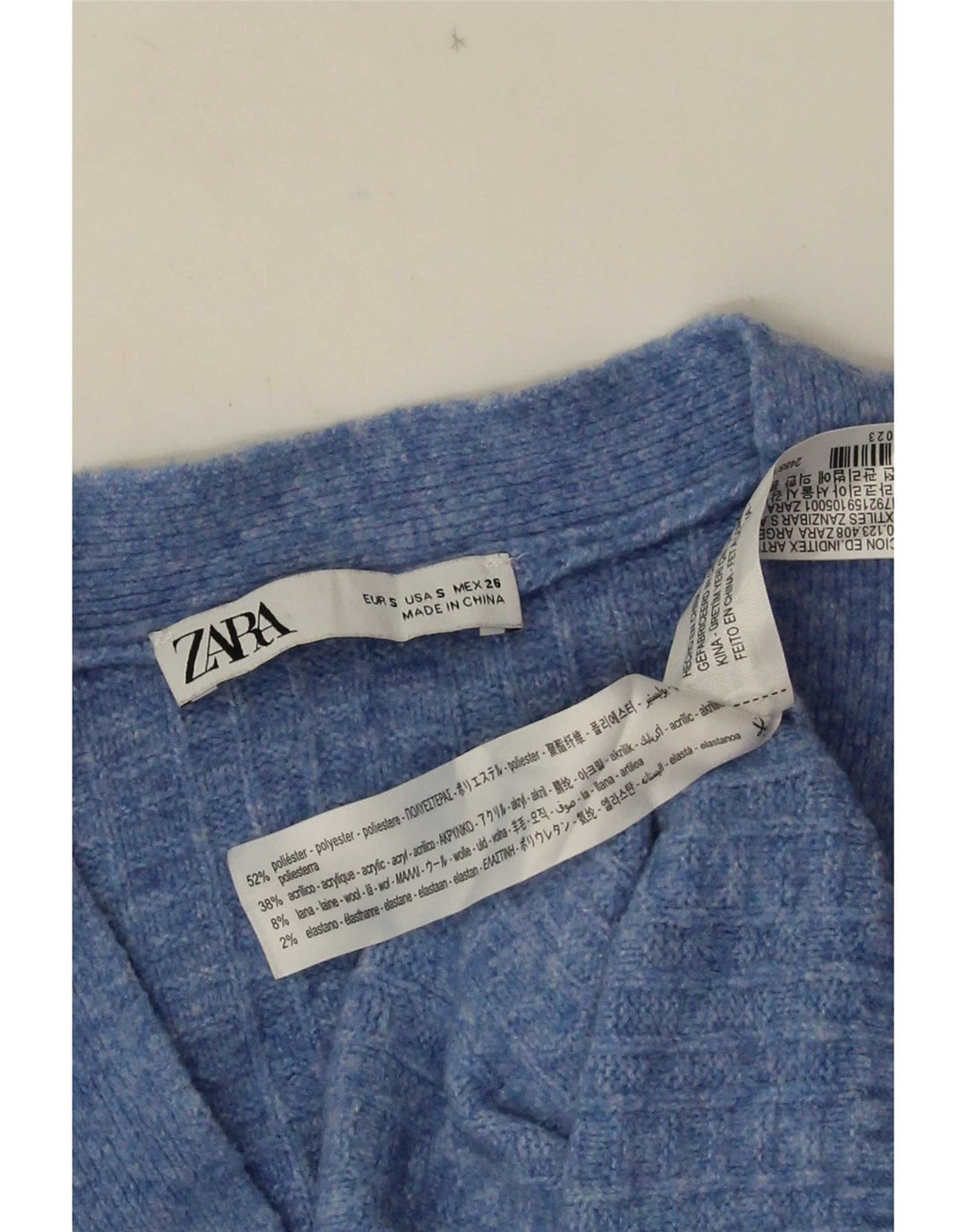 Zara Womens Oversized Cardigan Sweater UK 10 Small Blue Polyester