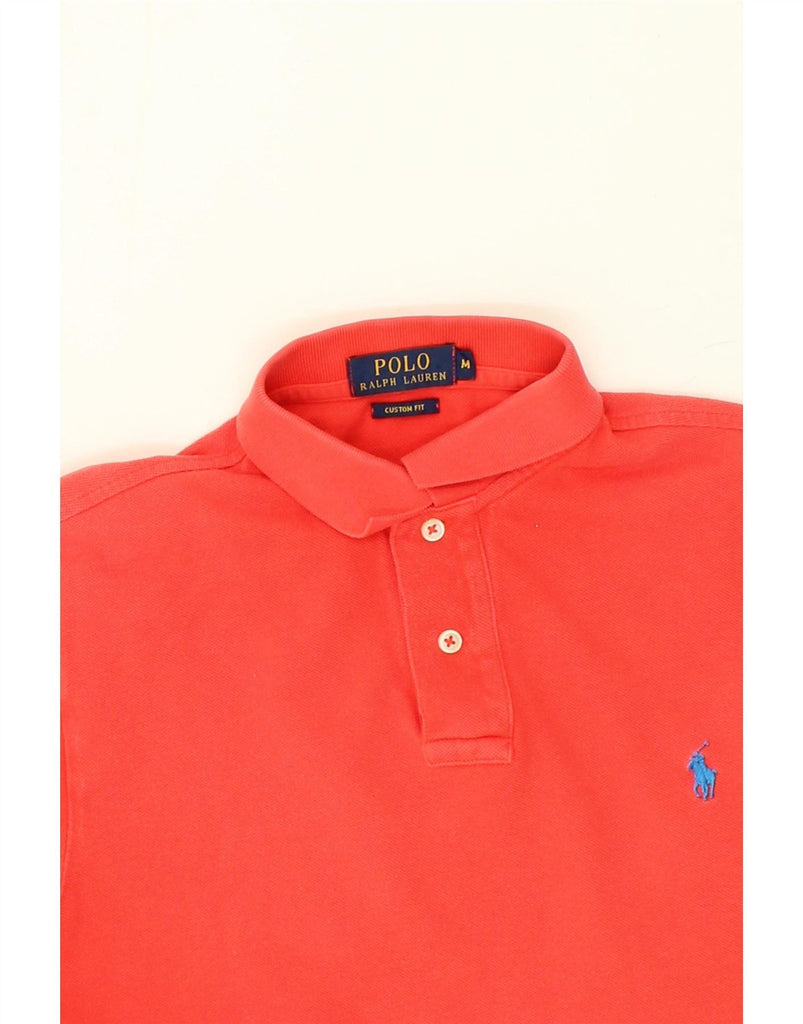 POLO RALPH LAUREN Mens Custom Fit Polo Shirt Medium Red Vintage Polo Ralph Lauren and Second-Hand Polo Ralph Lauren from Messina Hembry 