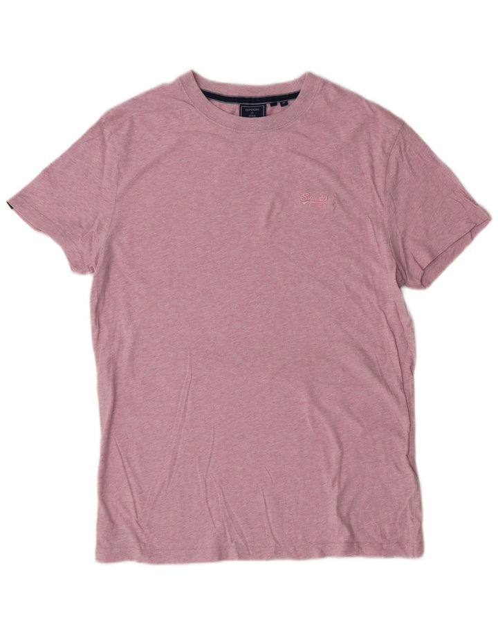 SUPERDRY Mens T-Shirt Top Medium Pink Cotton