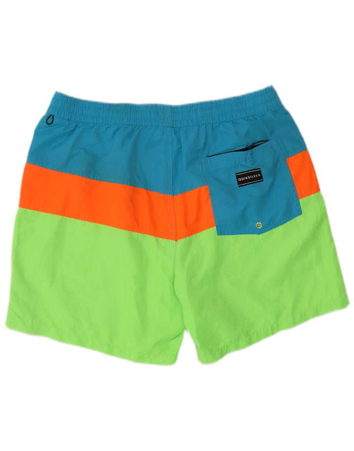 QUIKSILVER Mens Swimming Shorts Large Multicoloured Colourblock Polyester