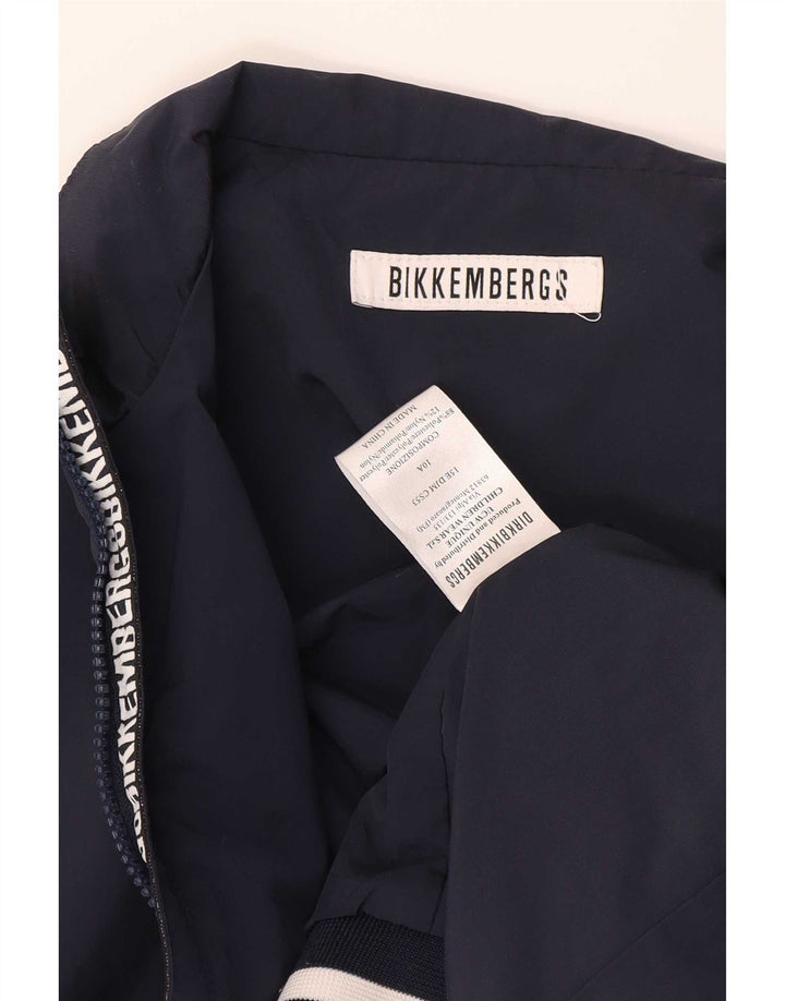 Bikkembergs Boys Bomber Jacket 9-10 Years Navy Blue Colourblock Polyester