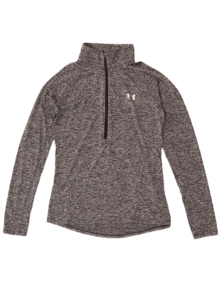 Under Armour Mens Heat Gear Pullover Tracksuit Top Small Grey Flecked