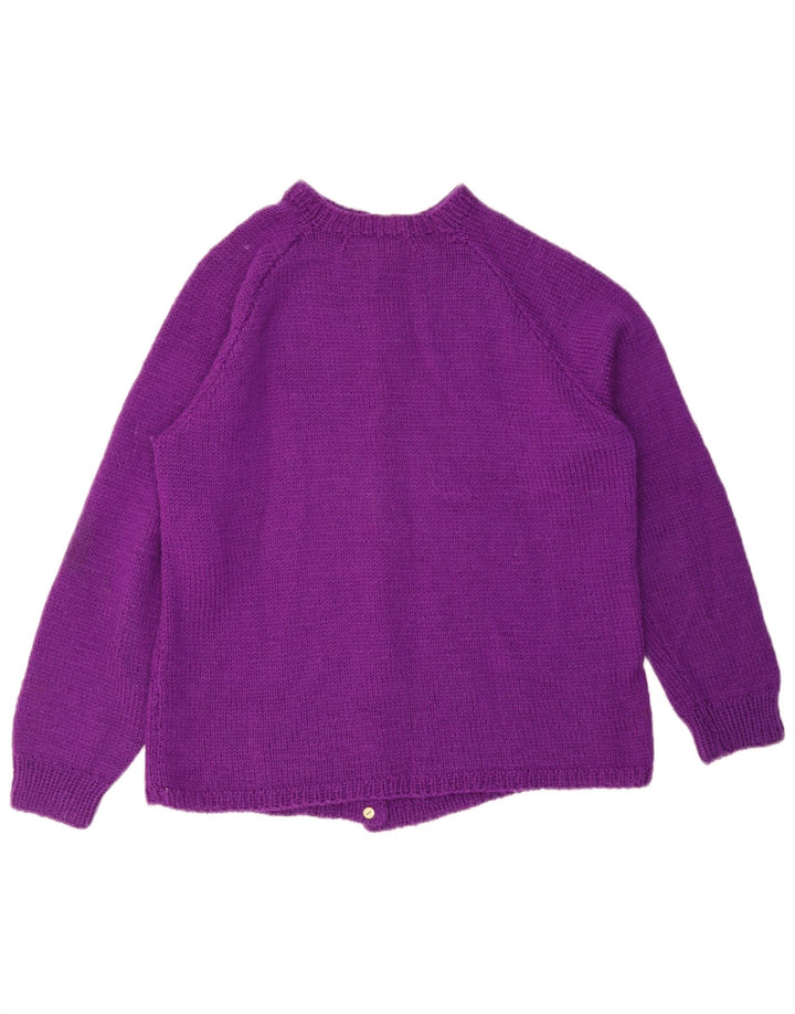 Vintage Womens Cardigan Sweater UK 14 Medium Purple