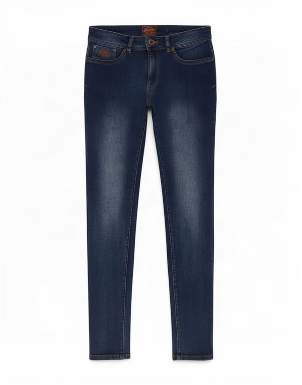 Superdry Womens Skinny Jeans W28 L30 Blue Cotton