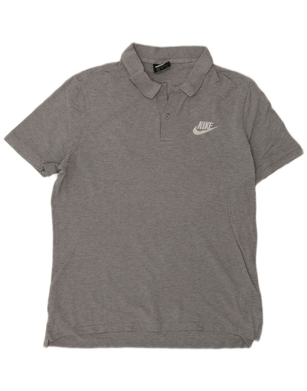 Nike Mens Polo Shirt Large Grey Flecked Cotton