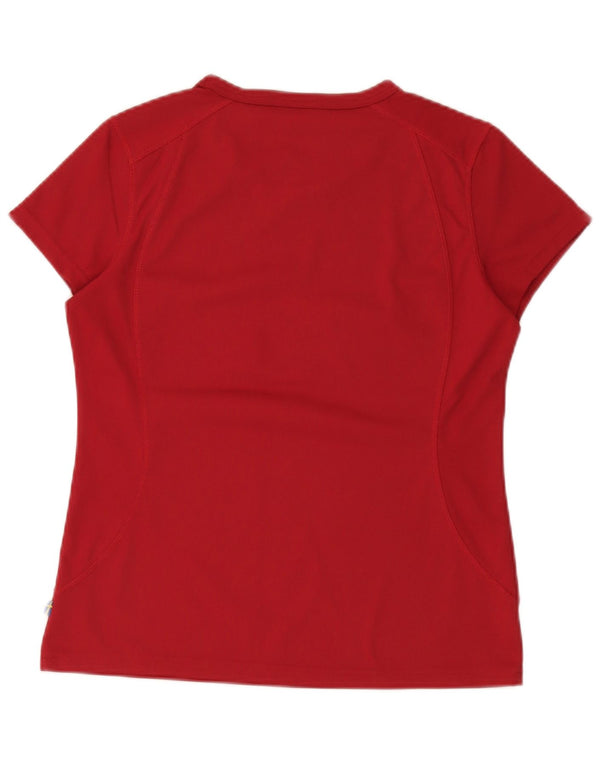Fjall Raven Womens T-Shirt Top UK 14 Medium Burgundy Polyester