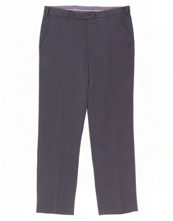 Marks & Spencer Mens Regular Suit Trousers W36 L33 Blue Herringbone
