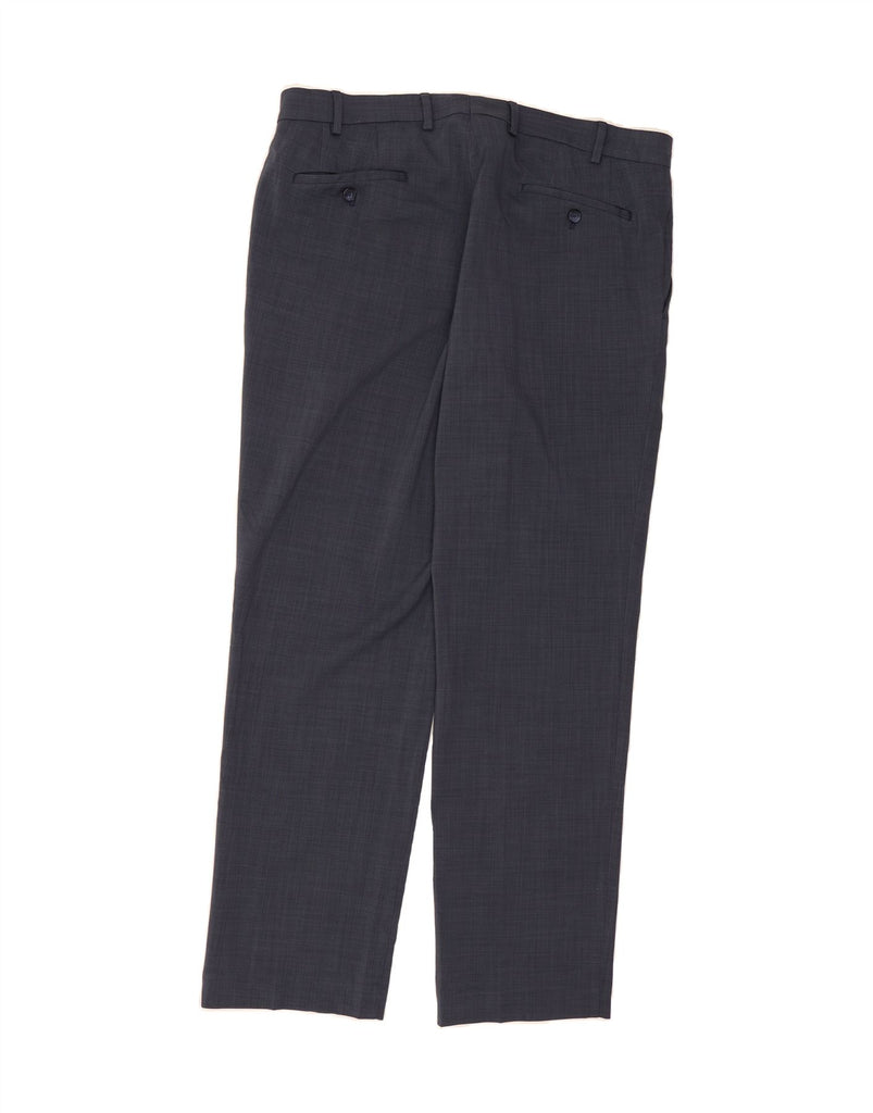 MICHAEL KORS Mens Straight Suit Trousers W36 L30 Navy Blue Check Polyester Vintage Michael Kors and Second-Hand Michael Kors from Messina Hembry 