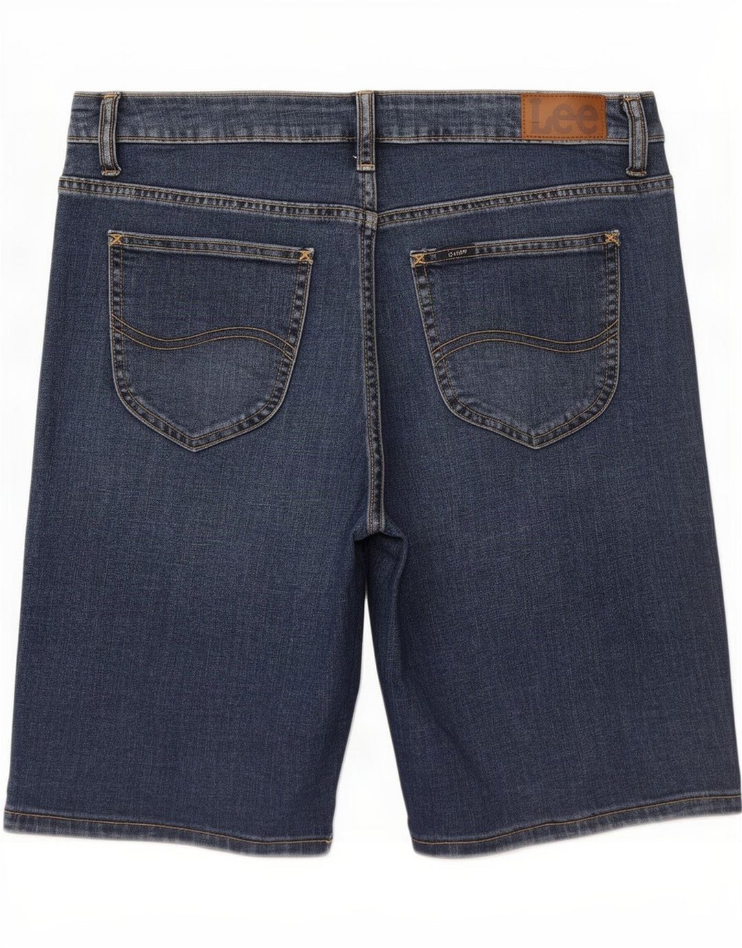 Lee Womens Bermuda Mid Rise Regular Fit Denim Shorts W32 Large Blue