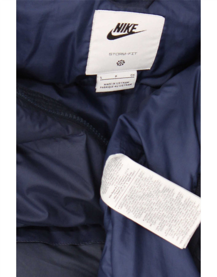 Nike Mens Storm-Fit Hooded Padded Jacket UK 36 Small Navy Blue Polyester