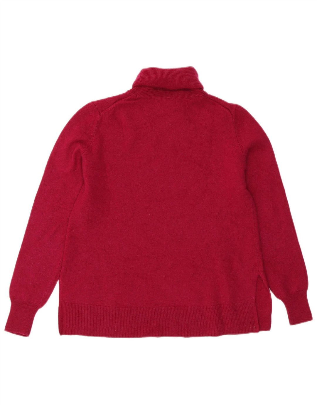 Massimo Dutti Womens Crop Roll Neck Jumper Sweater UK 6 XS Maroon Wool