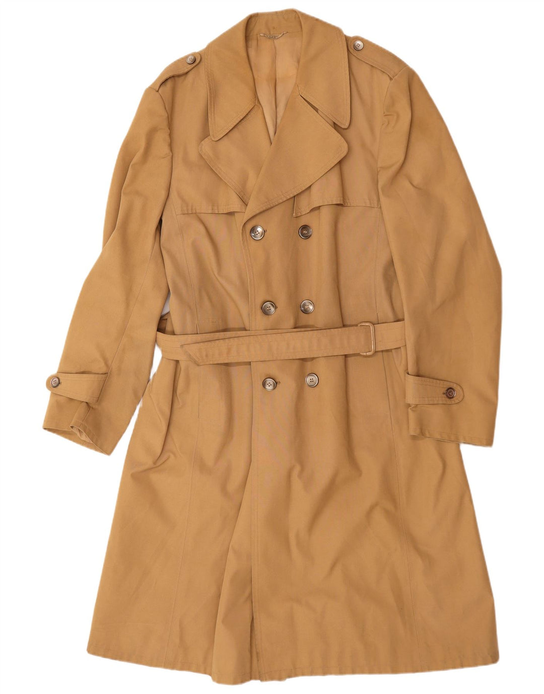 NINO Mens Trench Coat UK 40 Large Beige Polyester
