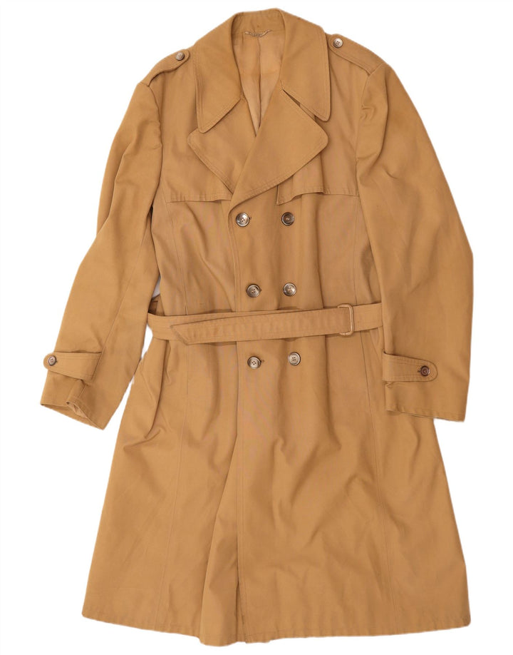 NINO Mens Trench Coat UK 40 Large Beige Polyester