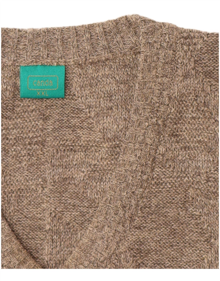 Canda Mens Vest Tank Top 2XL Beige Acrylic