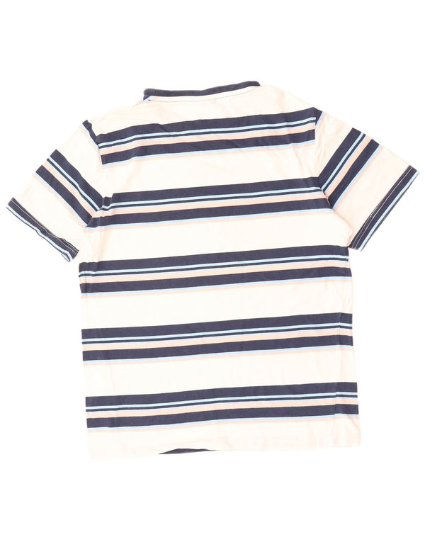 ELLESSE Womens Graphic T-Shirt Top UK 16 Large White Striped Cotton