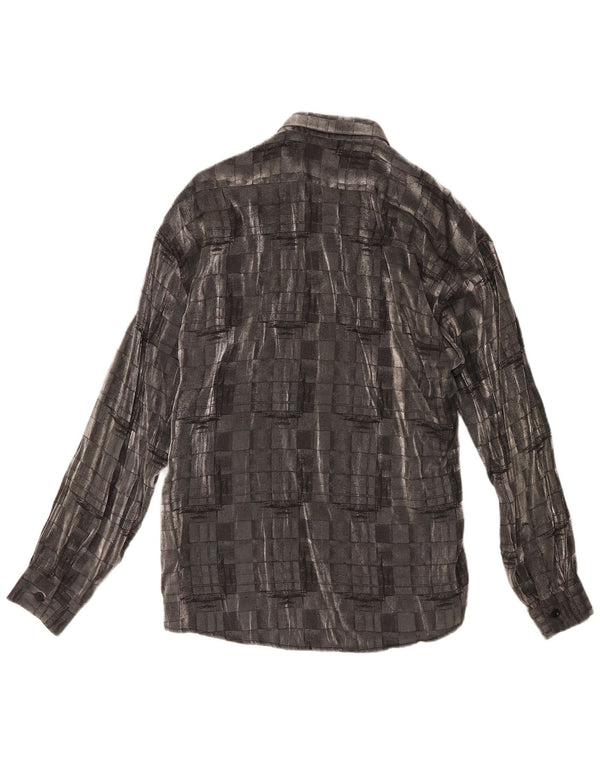 Tipo' S Mens Shirt Large Grey Geometric Viscose