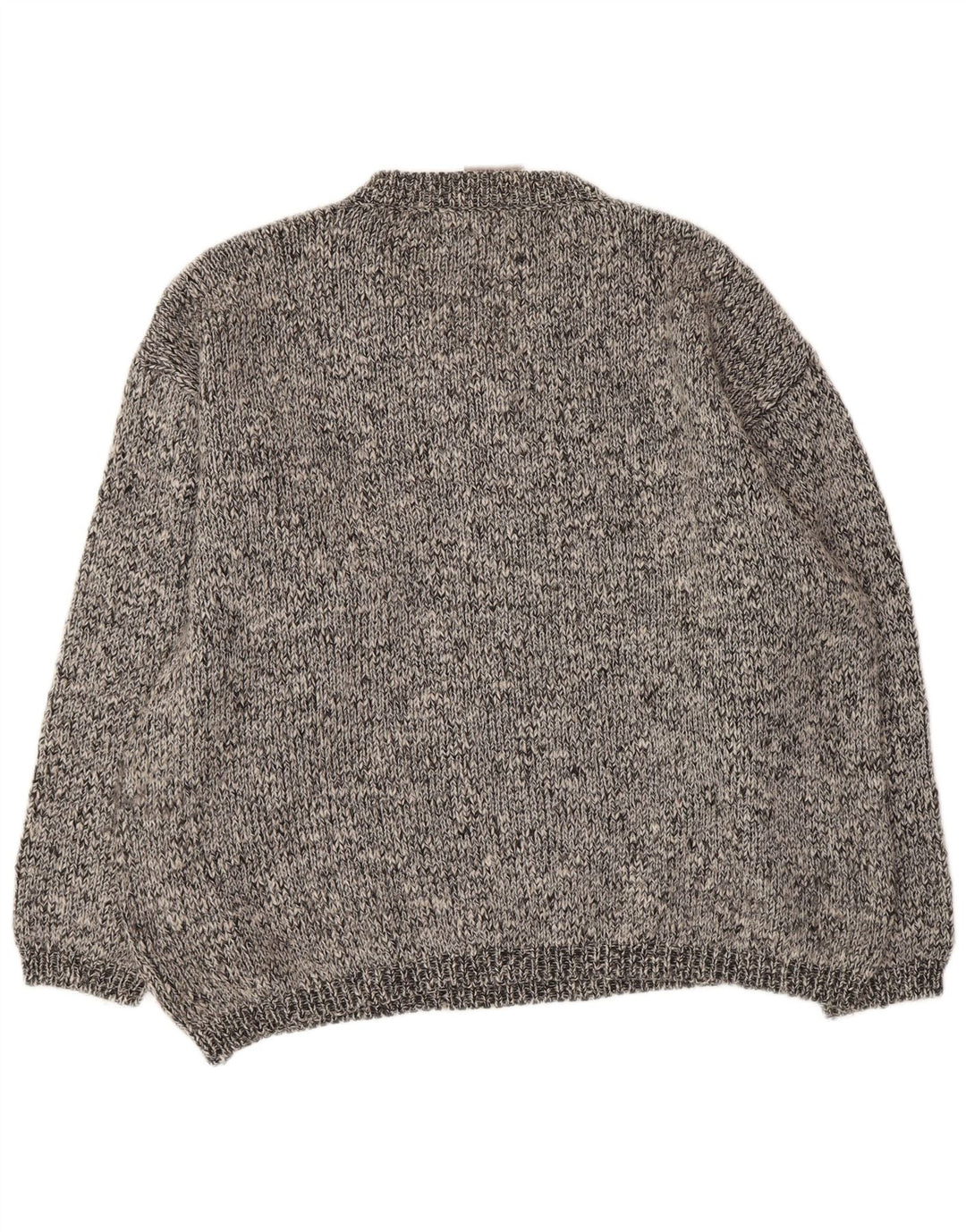 Consenso Mens V-Neck Jumper Sweater XL Grey Flecked Wool