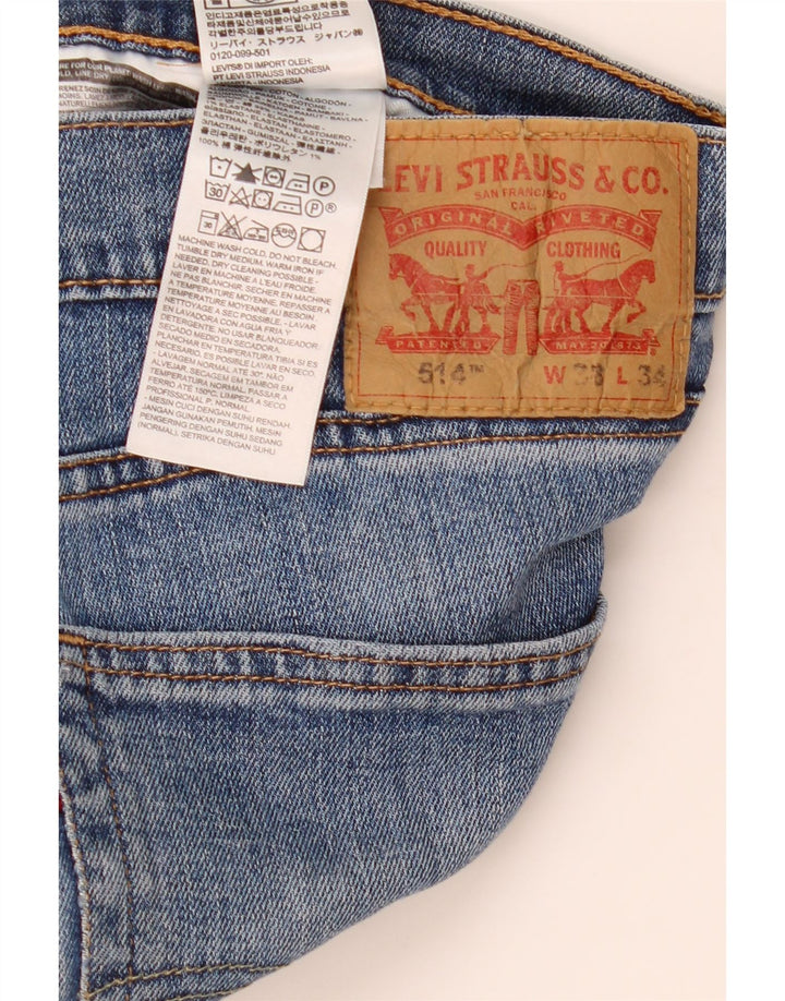 LEVI'S Mens 514 Straight Jeans W38 L34 Blue Cotton