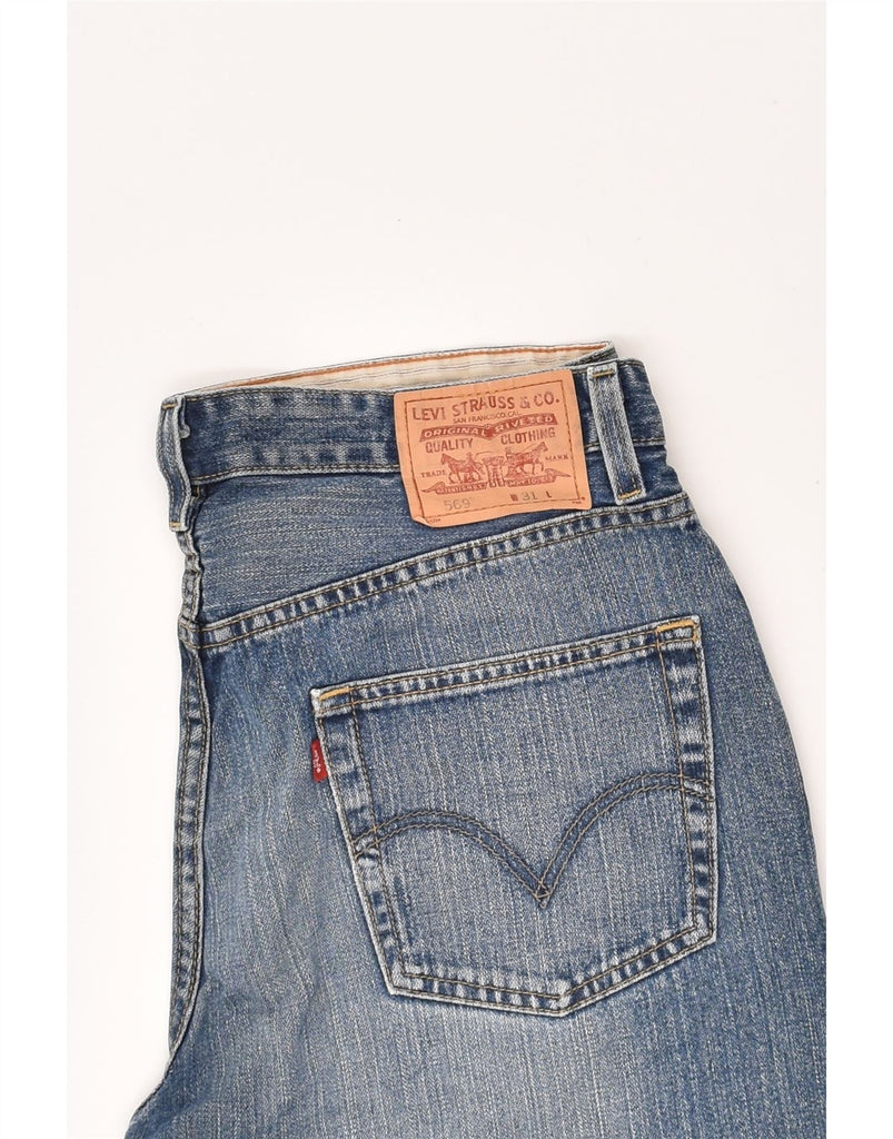 LEVI'S Mens 569 Straight Loose Fit Denim Shorts W31 Medium Blue Cotton | Vintage Levi's | Thrift | Second-Hand Levi's | Used Clothing | Messina Hembry 