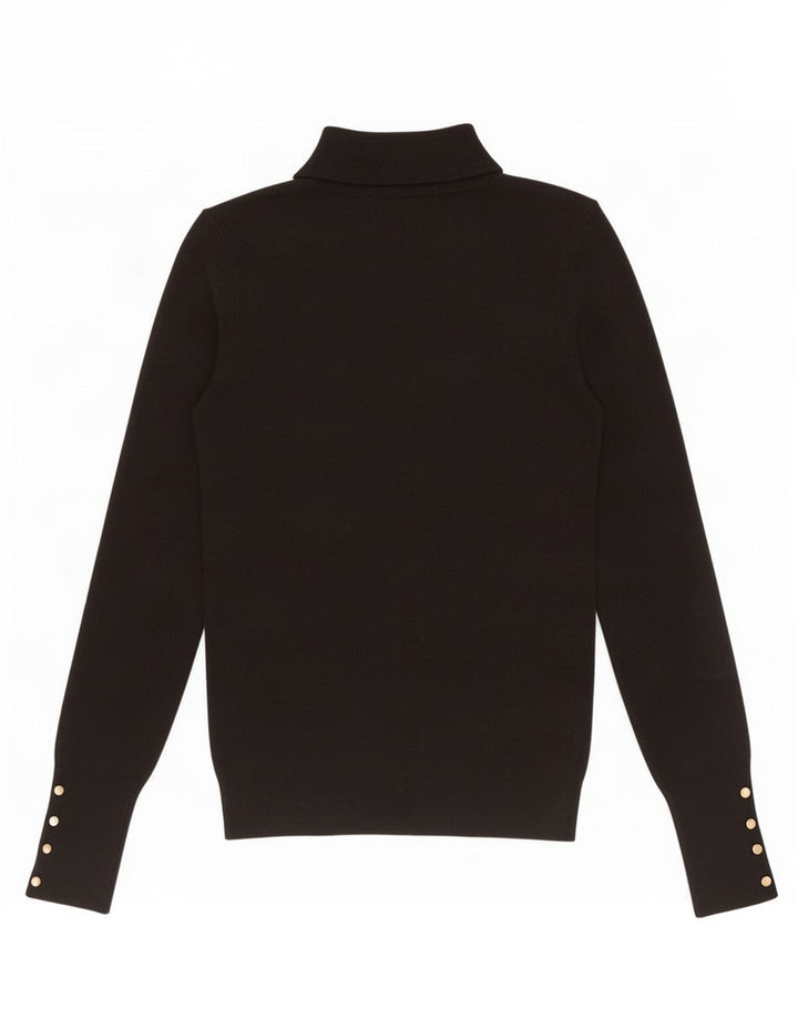 Zara Womens Roll Neck Jumper Sweater UK 8 Small Black