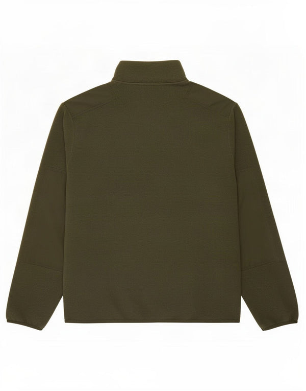 Nike Mens Zip Neck Fleece Jumper Large Khaki Polyester