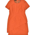 VINTAGE Womens Sheath Dress UK 12 Medium Orange Cotton | Vintage Vintage | Thrift | Second-Hand Vintage | Used Clothing | Messina Hembry 