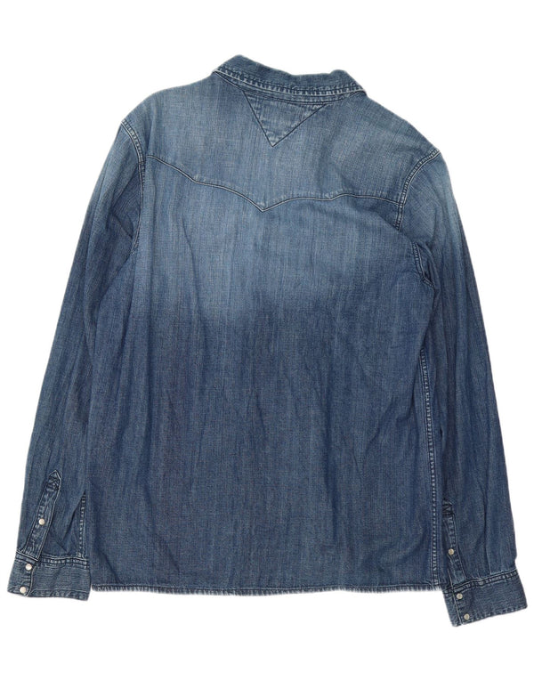 Tommy Hilfiger Mens Denim Shirt XL Blue Cotton