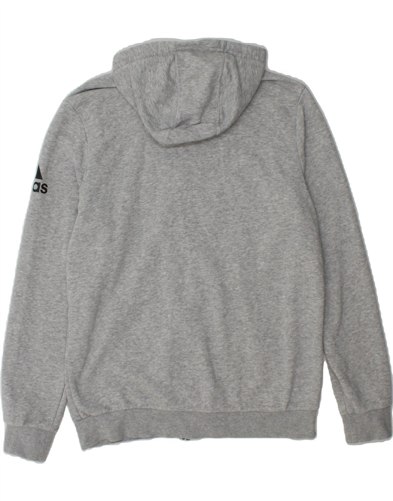 ADIDAS Boys Graphic Zip Hoodie Sweater 15-16 Years Grey Flecked Cotton Vintage Adidas and Second-Hand Adidas from Messina Hembry 
