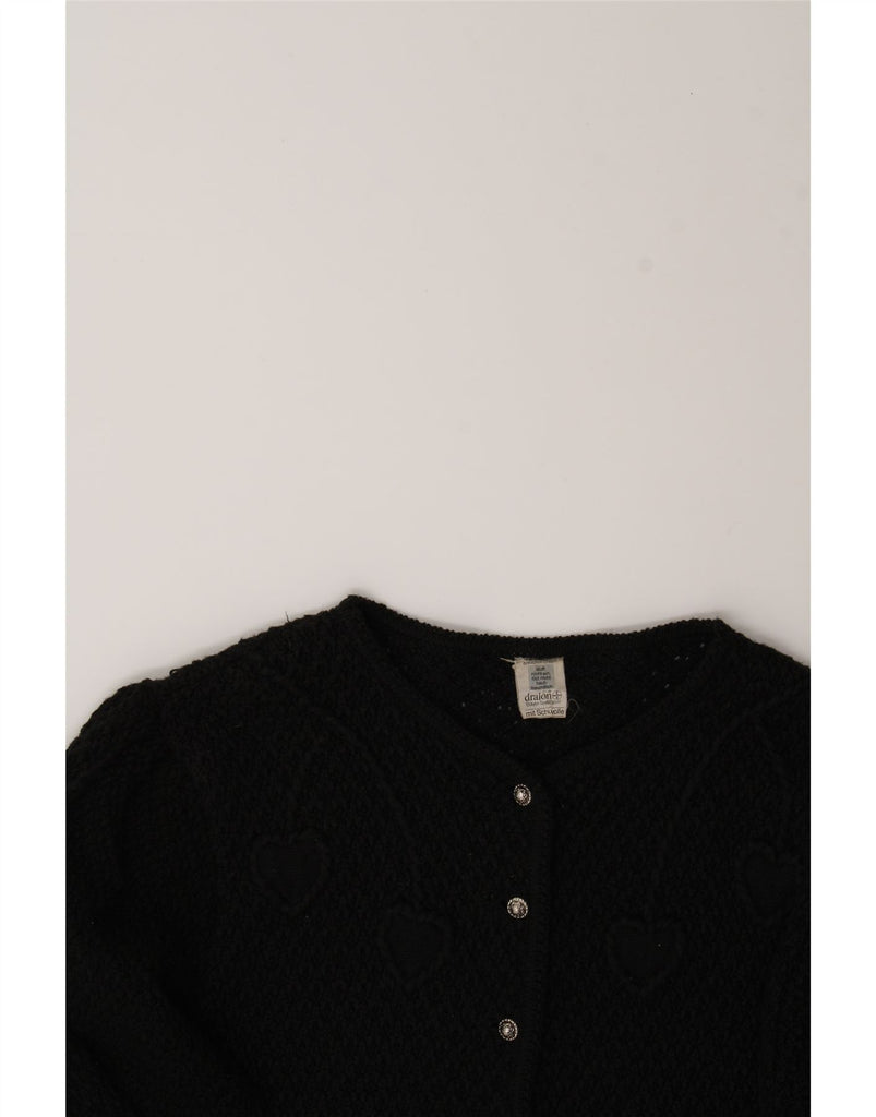 VINTAGE Womens Cardigan Sweater UK 16 Large Black Polyacrylic Vintage Vintage and Second-Hand Vintage from Messina Hembry 