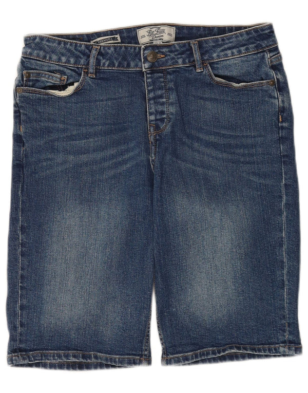 Fat Face Womens Denim Bermuda Shorts UK 12 Medium W30 Blue Cotton